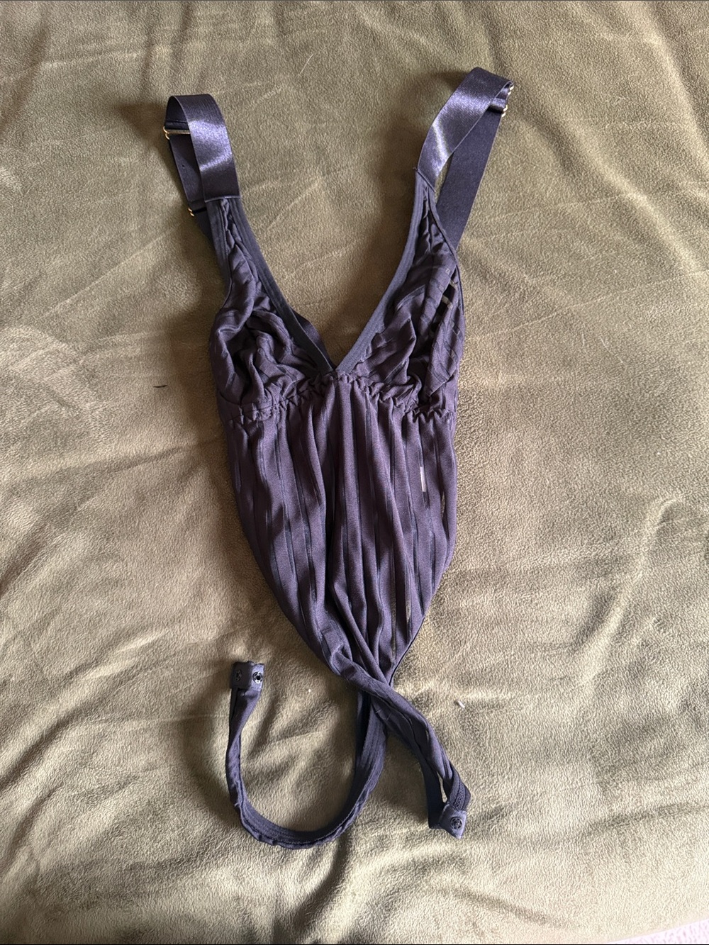 Women’s Stripped Sheer Thong Bodysuit